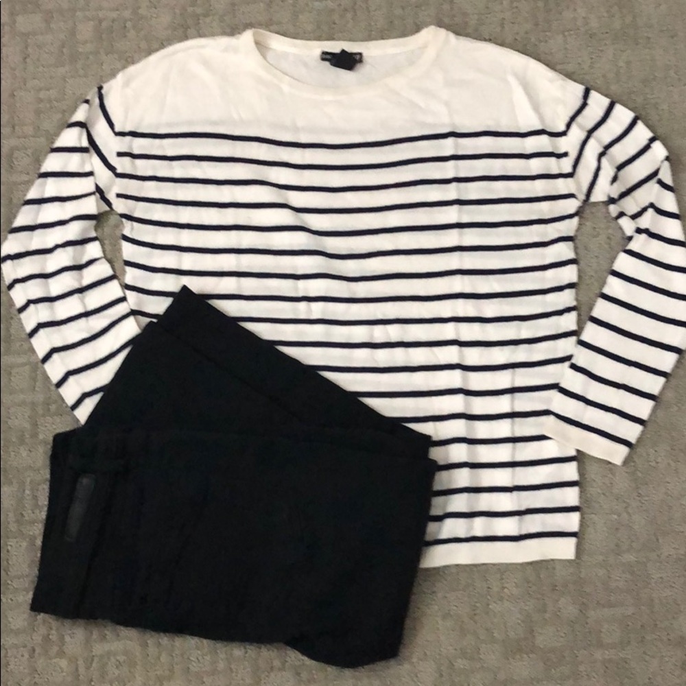Black and white striped sweater